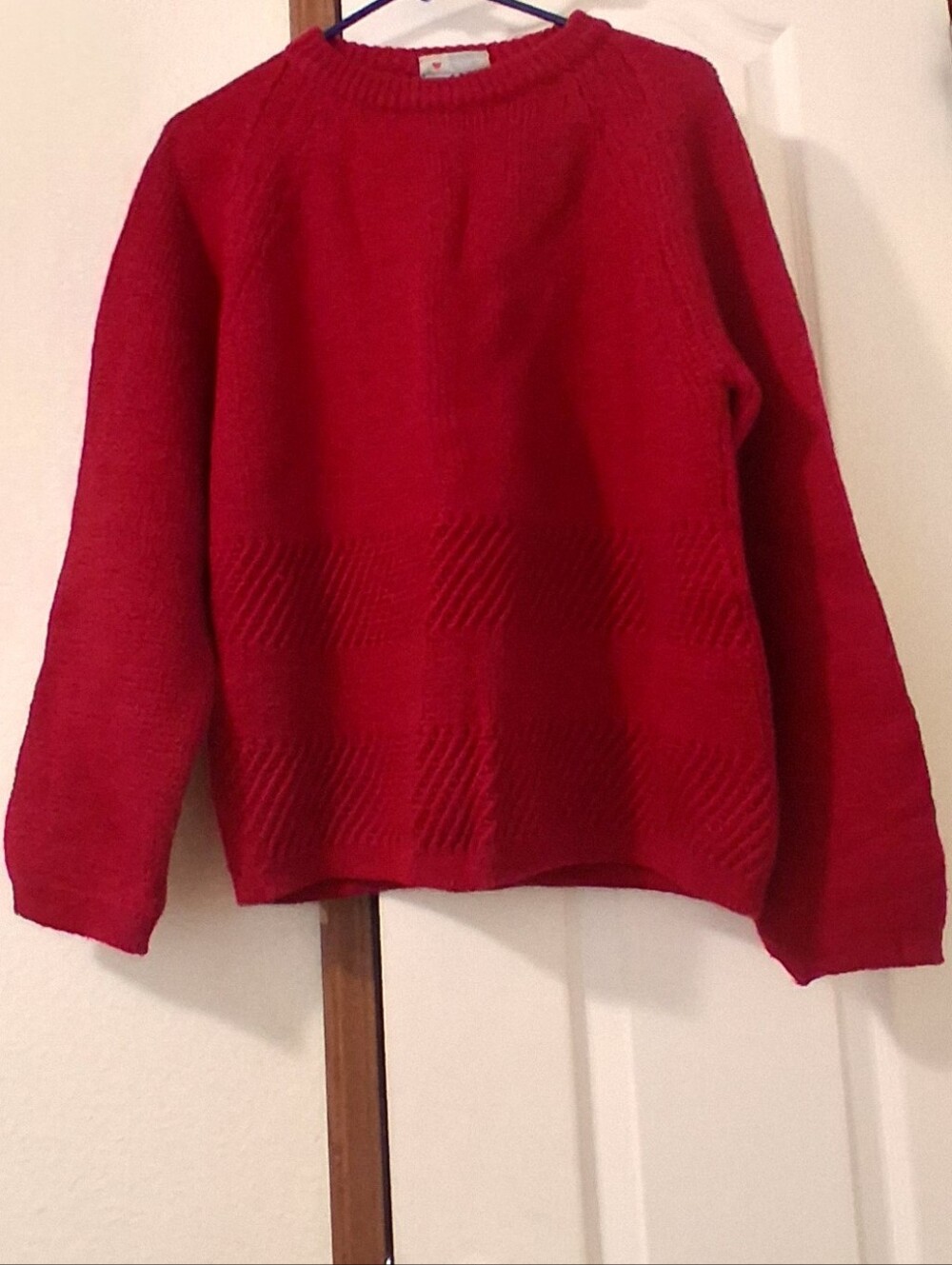 Obermeyer Sport SweaterRed 100% Wool Knit Old Money Fisherman Vintage Sz46